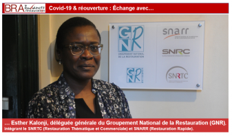 Esther Kalonji, déléguée générale du GNR, regroupant notamment le Syndicat National de la Restauration Thématique et Commerciale (SNRTC) et le Syndicat National de la Restauration Rapide (SNARR).