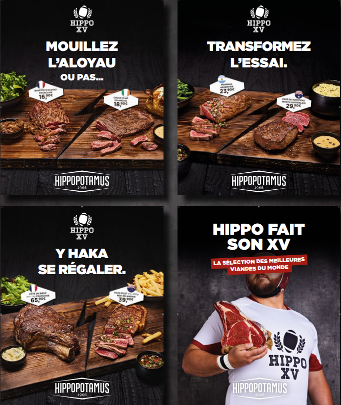 « Hippo fait son XV » : quand Hippopotamus se met aux couleurs de la Coupe du Monde de Rugby
